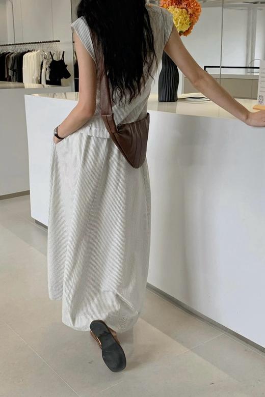 Le Malene 韩系休闲无袖条纹衬衫半裙套装 20626 商品图7