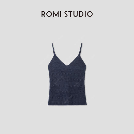 ROMI STUDIO“悠然法式”镂空V领手工钩花针织吊带背心 RWCRST3803 商品图0