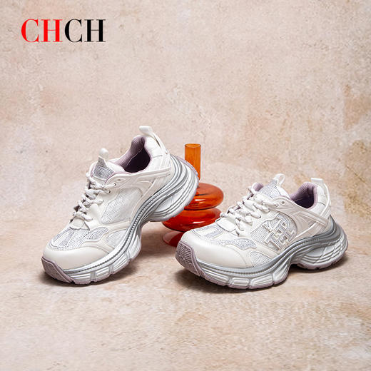 CHCH平衡鞋2025夏季新款厚底休闲老爹鞋网面运动鞋女鞋CP1B5411 商品图6