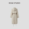ROMI STUDIO 高支棉挺括纸感双排扣抽绳可拆卸连帽风衣RWCAW64453 商品缩略图1