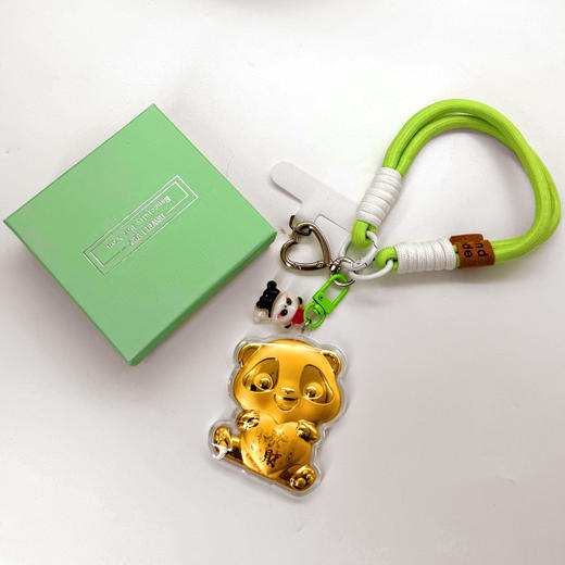 熊猫发财含金挂饰  寓意八方来财 包包挂饰、车挂等 商品图1
