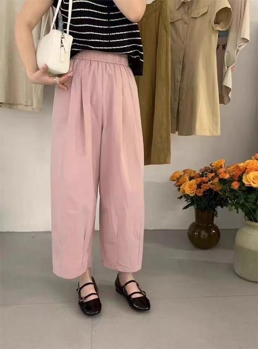 7.7清货，能接受不退拍 NO退 55229宽松版九分休闲直筒水洗棉哈伦显瘦阔腿香蕉裤-喜出 商品图0