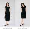 HeyDress法式连衣裙女夏季圆领收腰显瘦设计感宽肩袖通勤小黑裙子 商品缩略图1