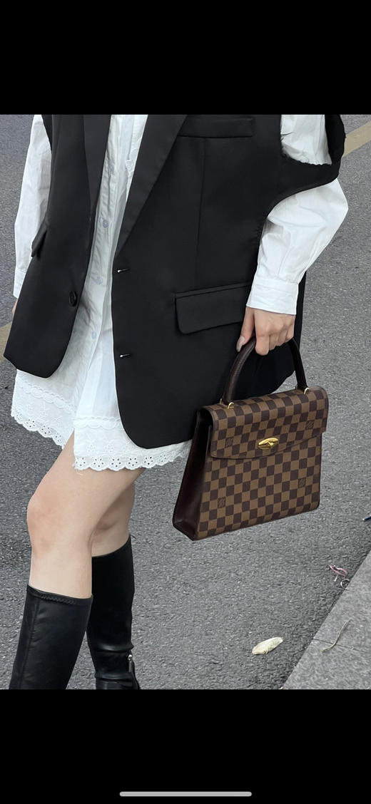 LV 中古 棕棋盘格 凯莉 手提包 商品图4