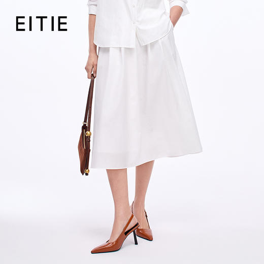 EITIE爱特爱百搭通勤简约显瘦休闲A字过膝文艺半身裙秋季新款8306002 商品图0