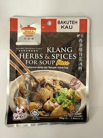 【香港直邮】田师傅吧生香浓肉骨茶香料40g	Klang Herbs& Spices For Soup Kau