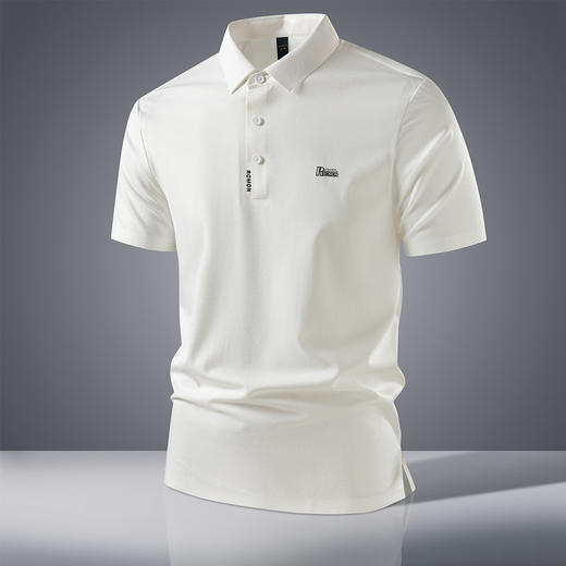 【凉感抗菌无痕抗皱】罗蒙男士Polo衫夏季树皮纹理冰丝t恤时尚休闲男短袖 商品图2