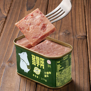 猪掌门 午餐肉罐头经典原味198g*10罐 早餐三明治露营应急储备食品 /粮油调味 /方便食品 /午餐肉 商品图1