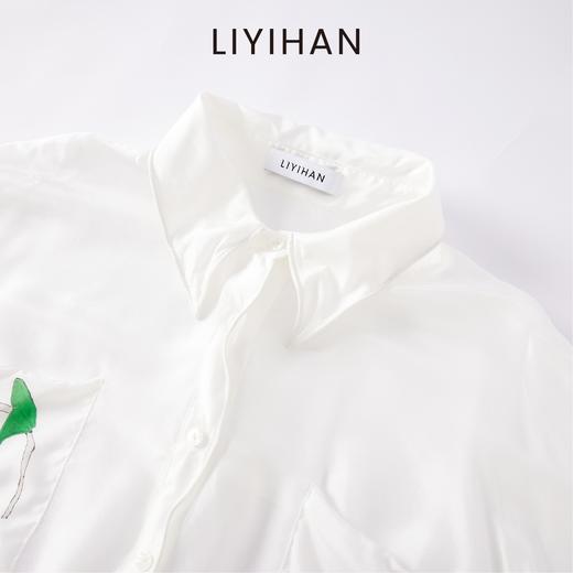 LIYIHAN清月鹊 2025夏季通勤宽松桑蚕丝长袖衬衫印花外套高级感 商品图1