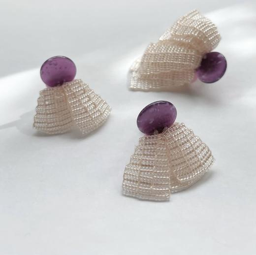 tamas 紫色复古耳钉/耳夹 商品图3