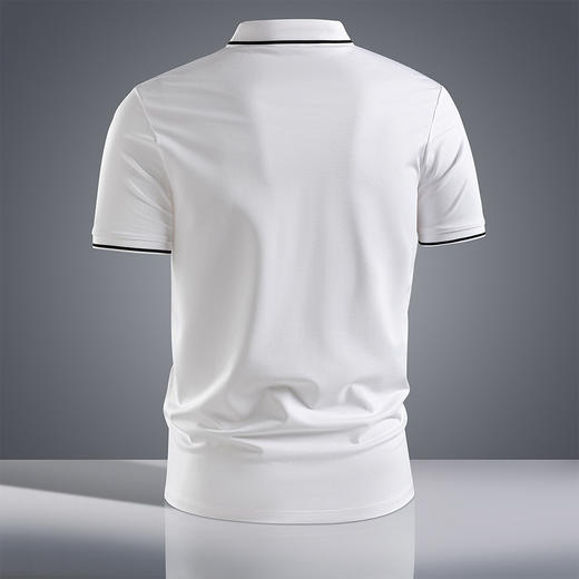 【7A抗菌凉感醋酸亚麻桑蚕丝】罗蒙男士夏季防紫外线polo衫男休闲百搭短袖t恤男 商品图5