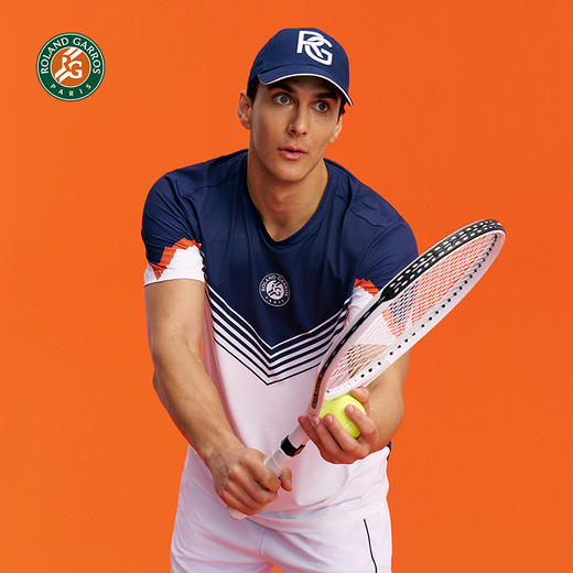 罗兰加洛斯速干短袖男T恤网球运动夏季新款撞色透气训练健身上衣 商品图2