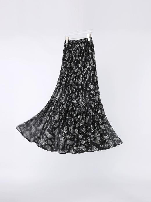 复古腰果花印花半身裙法式大气飘逸碎花长裙A字裙 商品图9