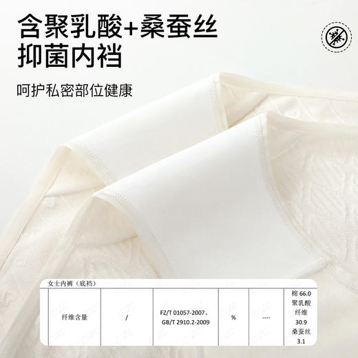 N2-【3/4条装】7A抑菌【含蚕丝裆+原生原棉】润微夏季薄款透气纯色女士内裤女   小云柔/甜酷卡卡/素原轻岚 商品图12