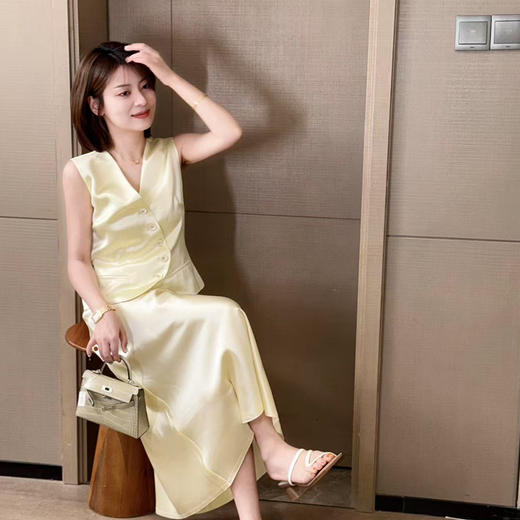 【部分现货】良木礼醋酸马甲套装（9072） 商品图0