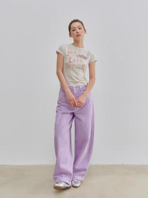 Evistub/E-5XDX458/花纱彩绘印花正肩T恤女夏 商品图2