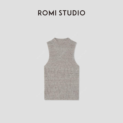 ROMI STUDIO 欧洲进口100%色纺亚麻坑条无袖修身背心 RWCRSG3176 商品图1