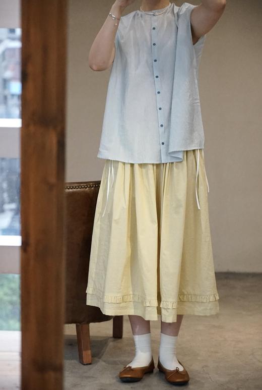 apuntob 丝棉混纺褶皱饰裙摆半身裙 商品图2