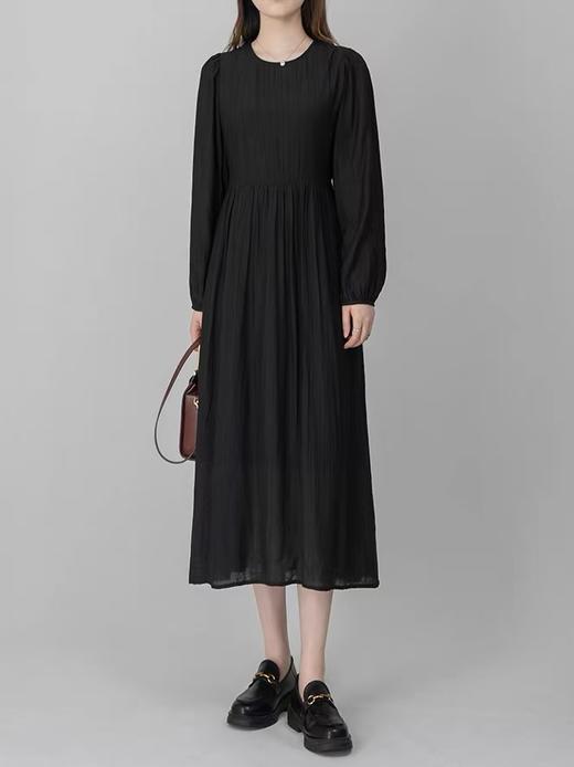 【连衣裙】天丝垂感系带长袖连衣裙-喜出 商品图3