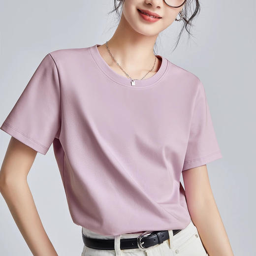 2折抢🔥品牌清仓季✨39.9💰【茧墨】女士凉感免烫桑蚕丝80支丝光棉T恤🌈 🧡线下专柜价：199元 ❎ 💚本团破价：39.9元  商品图4