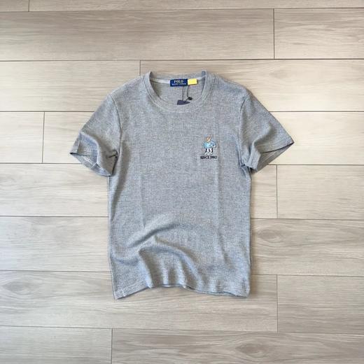 特价RL小熊彩线刺绣弹力华夫格休闲短袖T恤 商品图2