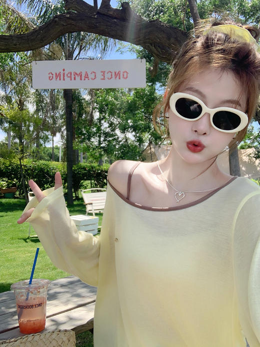 <曾小咸推荐>现货秒杀！卖完不补 ！微信打折价！防晒罩衫吊带背心两件套 日常119.99/件 立减50 秒杀69.99/件！！ 商品图7