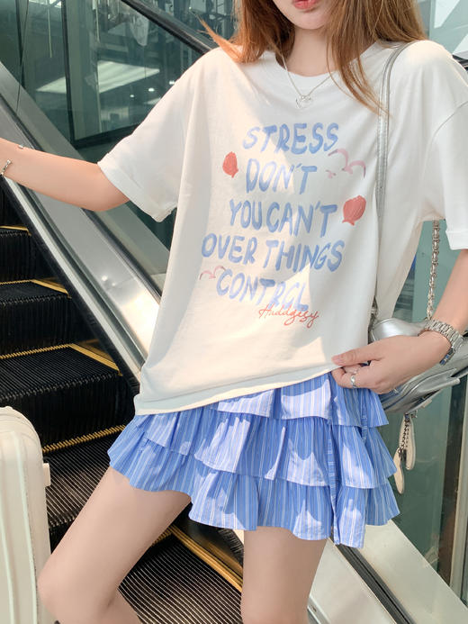 <曾小咸推荐>现货秒杀！卖完不补 ！微信打折价！字母印花短袖T 日常119.99/件 立减50 秒杀69.99/件 条纹蛋糕短裙 日常169.99/件 立减80 秒杀89.99/件！！ 商品图9