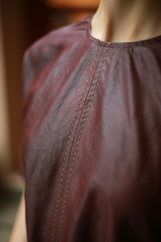 漫物记圆领系带红云纱连衣裙XYS-264 商品图5