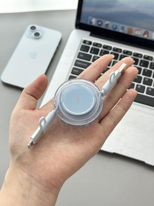 【幻响·‎小布丁PRO四合一快充数据线】快充全能王！⁡1米抽拉，‪四档伸缩，‪收纳仅掌心大👍支持100W秒充秒满！‌品牌直发！‪ 商品图1