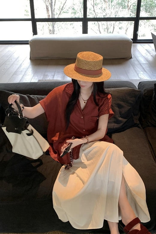 🚀速抢款🔥救命！这件车厘子红衬衫美到犯规！ 🇮🇹【cosAcosB轻薄微透松弛感翻领亚麻衬衫】 💃显白一绝+透气到会呼吸！ 商品图2