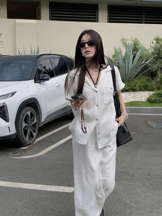 🚀速抢款🔥救命！这件车厘子红衬衫美到犯规！ 🇮🇹【cosAcosB轻薄微透松弛感翻领亚麻衬衫】 💃显白一绝+透气到会呼吸！ 商品图11