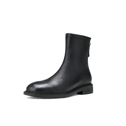 westory2024年秋冬新款优雅风平底粗跟百搭短靴切尔西S24DS84561 商品图1