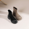 westory2024年秋冬新款优雅风厚底粗跟百搭短靴切尔西S24DS84671 商品缩略图0