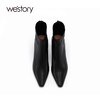 westory2022年秋冬新款尖头通勤高跟鞋短靴82711 商品缩略图3