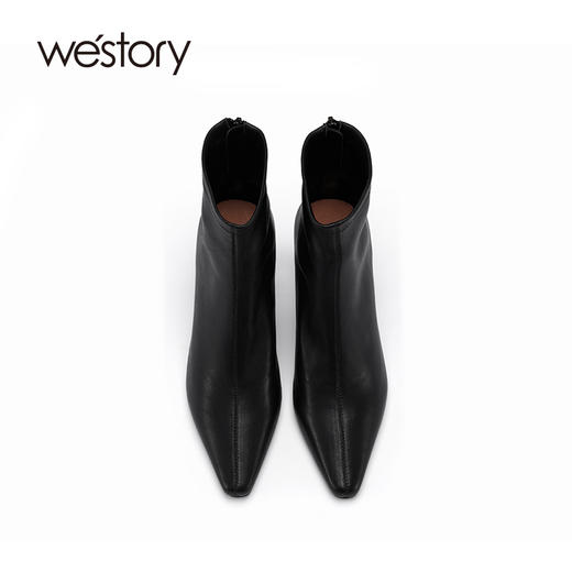 westory2022年秋冬新款尖头通勤高跟鞋短靴82711 商品图3