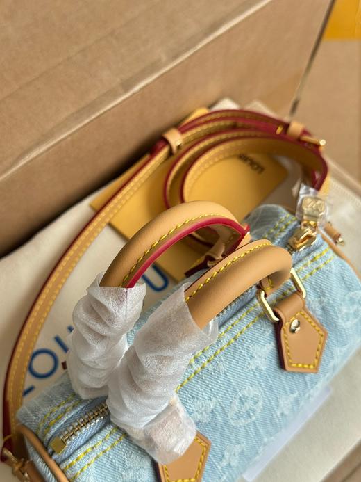 D061822丹宁浅色牛仔包可调节肩带单肩包手提包 商品图11