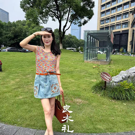 【部分现货】良木礼牛仔短裙（腰带）（25386） 商品图0