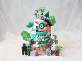 男孩款 我的世界主题 三层聚会蛋糕