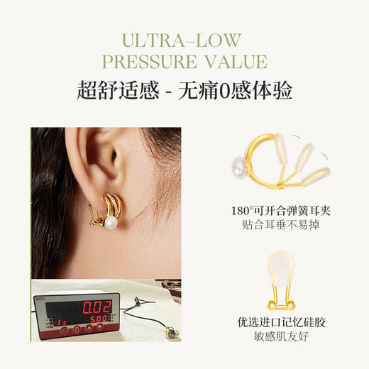 【SGS认证无痛感超越普通耳夹】Manreya玛芮雅「南法假日」5DAY珍珠耳夹套装新款小众法式浪漫 商品图2