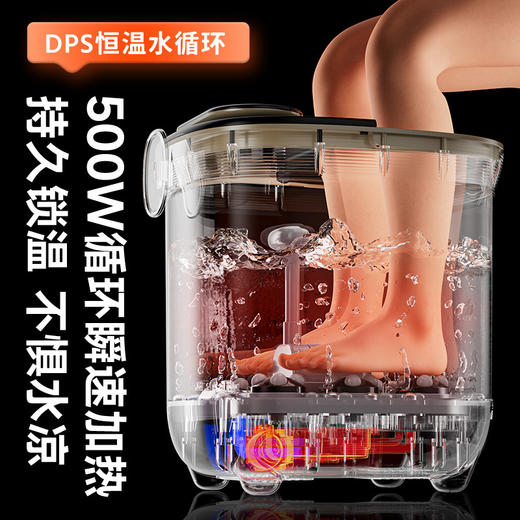 【全自动蒸泡淋按摩泡脚桶】家用加热电动按摩洗脚足浴盆 恒温足浴桶  商品图3