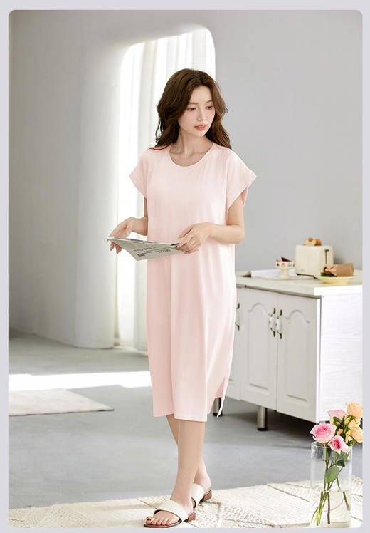 限时9折【居家睡裙系列】A类 自带胸垫款 隐形更贴心 柔软面料宽松版型 不拘束SQ3034B-CC 商品图7
