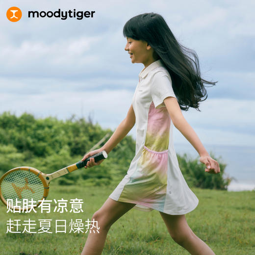 【DR暑假】moodytiger女童25夏新短袖Polo连衣裙吸湿排汗运动裙52211901 商品图2