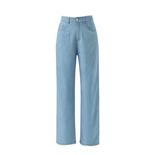 「高货xg」全新升级【铂金会员174/天猫229/差价55】(03722)洛诗琳防晒醋酯阔腿牛仔裤2025夏薄高腰显瘦天丝直筒裤女 商品图4