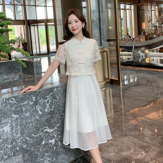 奢姿大码女装2025夏季新中式国风假两件改良连衣裙胖妹妹时尚裙子9952853313 商品图2