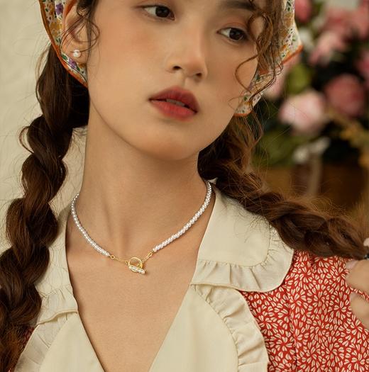 Oflye潮流饰品  设计感珍珠项链女轻奢小众OT扣颈链锁骨链高级感配饰 商品图0
