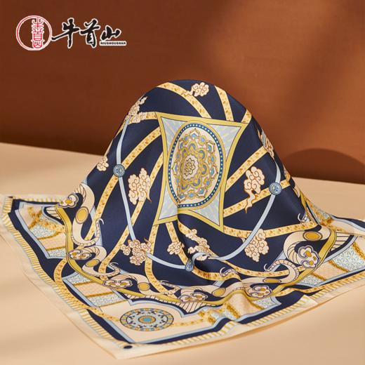 牛首山万事利联名宝馨和鸣系列双面印花方巾真丝复古送妈妈节日礼 商品图4