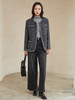 灰黑混纺粗花呢小香风外套 撞色毛边金属扣短款夹克 复古优雅秋冬质感上衣 商品缩略图1