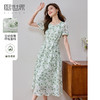 【专属特价】熙世界薄荷曼波绿色碎花连衣裙夏新款海边度假气质收腰雪纺裙子 商品缩略图0