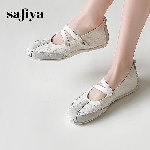 预售7天|Safiya/索菲娅2025芭蕾风休闲透气魔术贴浅口百搭玛丽珍单鞋SFD3111418 商品图5
