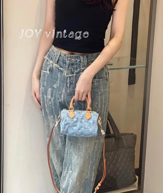 D061822丹宁浅色牛仔包可调节肩带单肩包手提包 商品图1